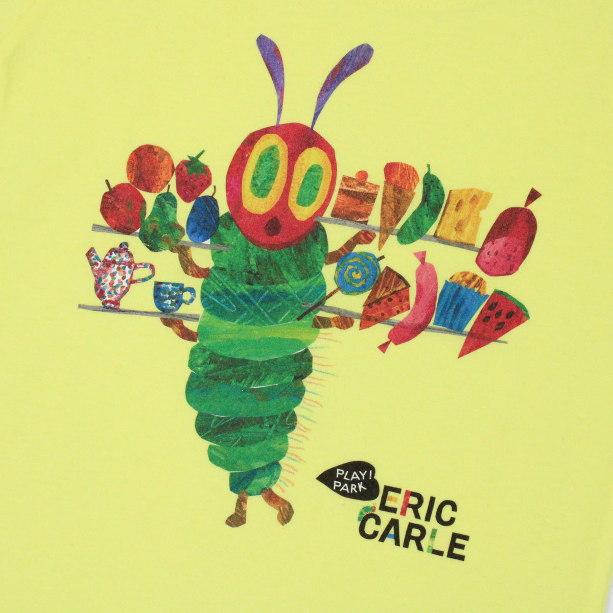 Tシャツ スタンディングあおむし ライトイエロー (キッズサイズ)