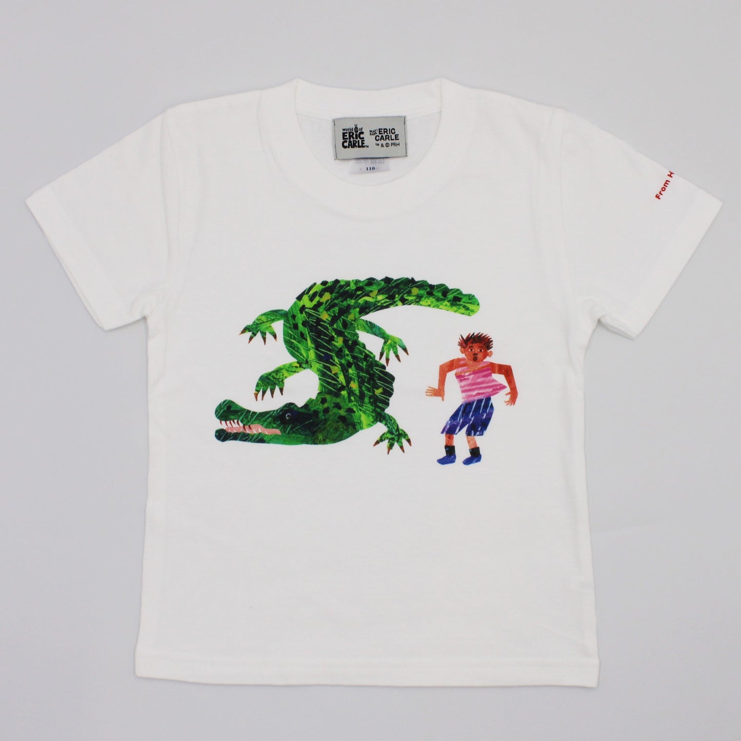 Tシャツ キッズ できるかな?【ワニ】ホワイト