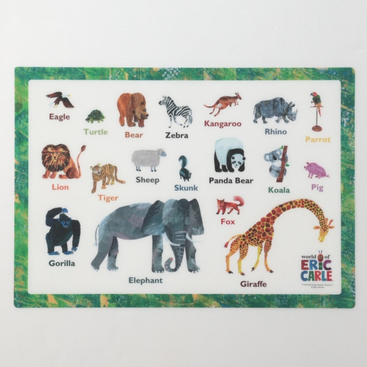 えいごずかんランチョンマット【どうぶつ】【R-250201ZOO】
