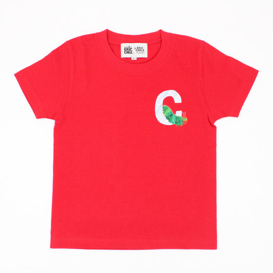 Tシャツ イニシャルC レッド（キッズサイズ）