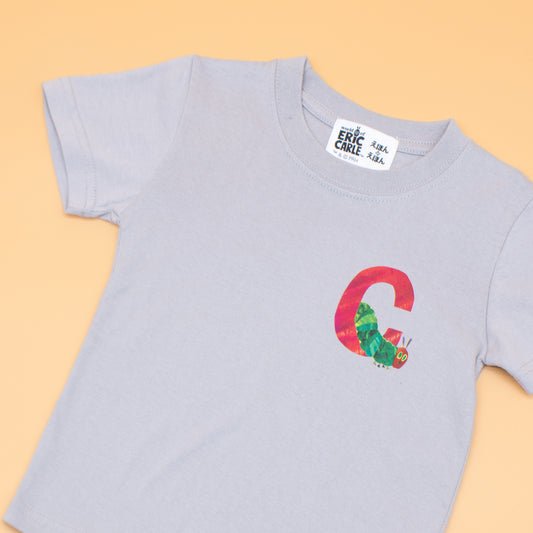 Tシャツ イニシャルC ライトグレー（キッズサイズ）