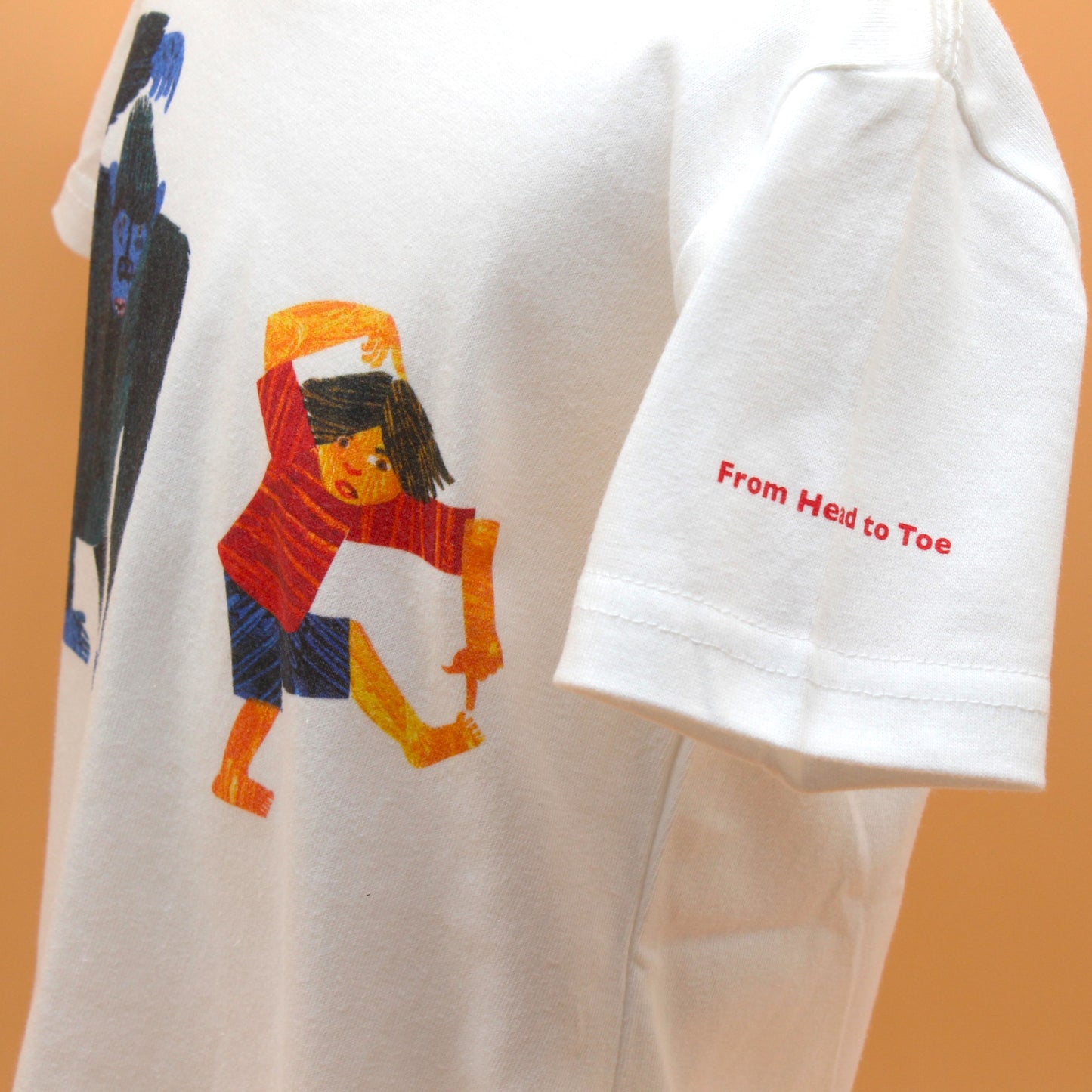 Tシャツ できるかな？【ゴリラ】 ホワイト （キッズサイズ）