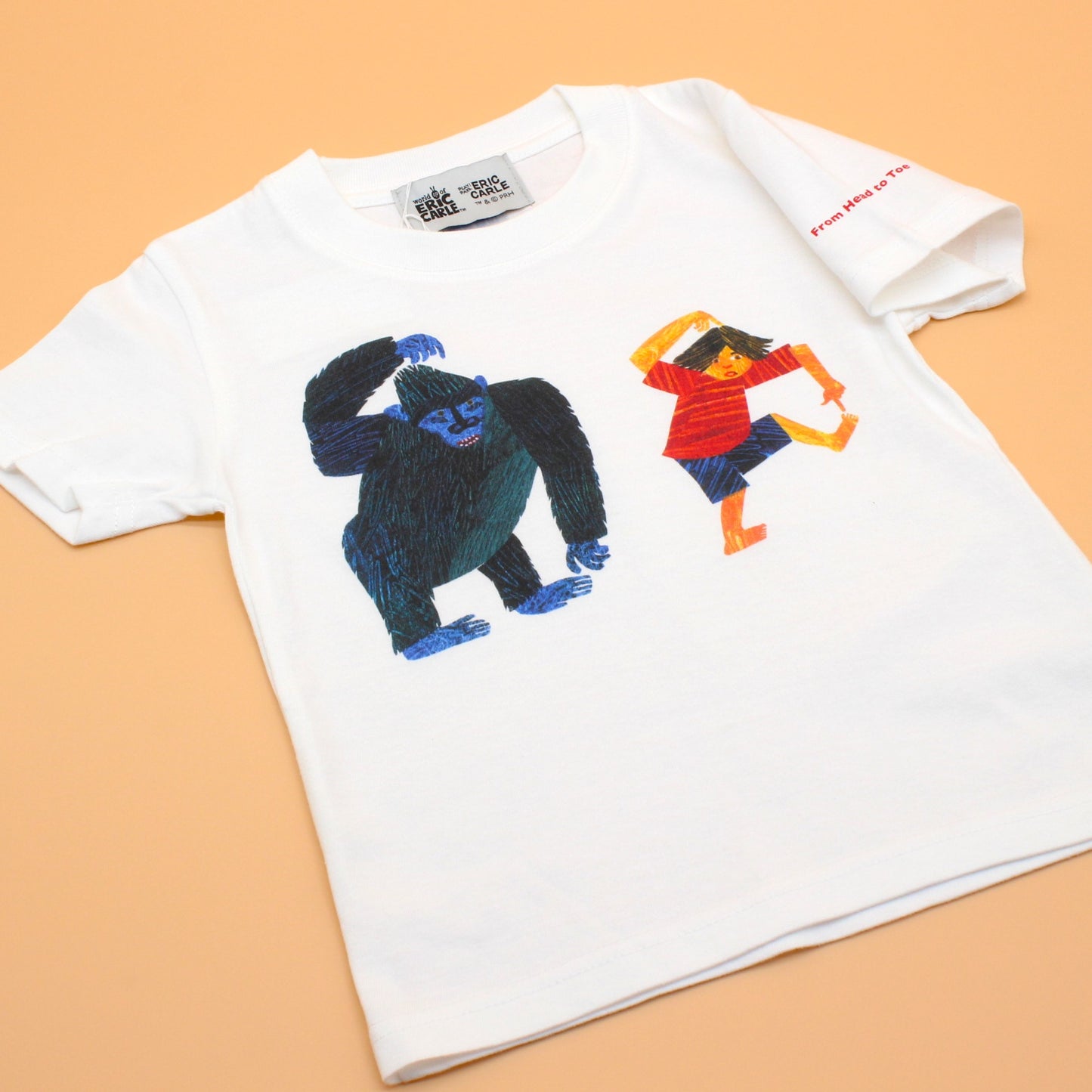 Tシャツ できるかな？【ゴリラ】 ホワイト （キッズサイズ）