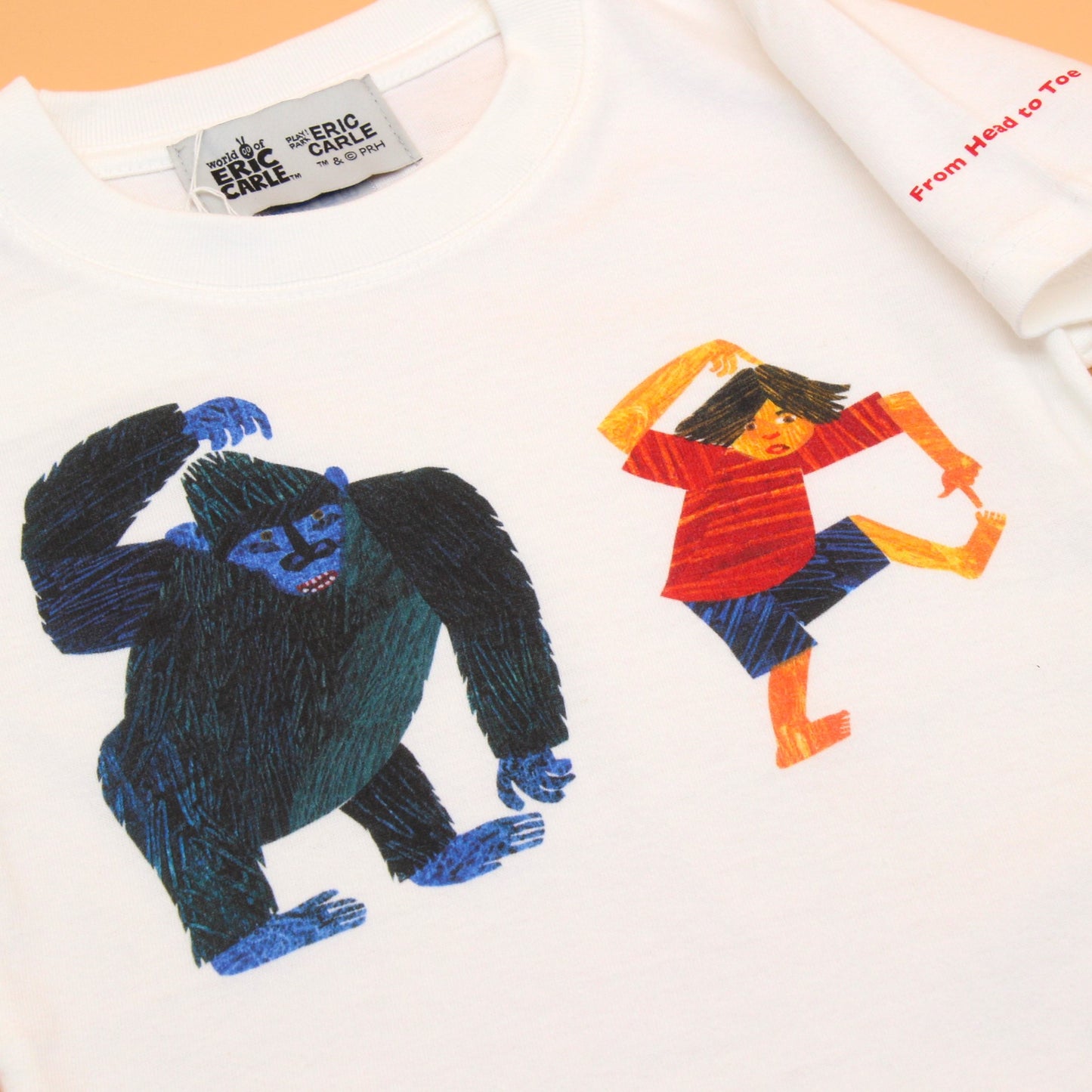 Tシャツ できるかな？【ゴリラ】 ホワイト （キッズサイズ）