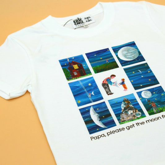 Tシャツ パパ、お月さまとって！ストーリー ホワイト （キッズサイズ）