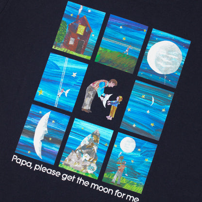 Tシャツ パパ、お月さまとって！ストーリー ネイビー （大人サイズ）