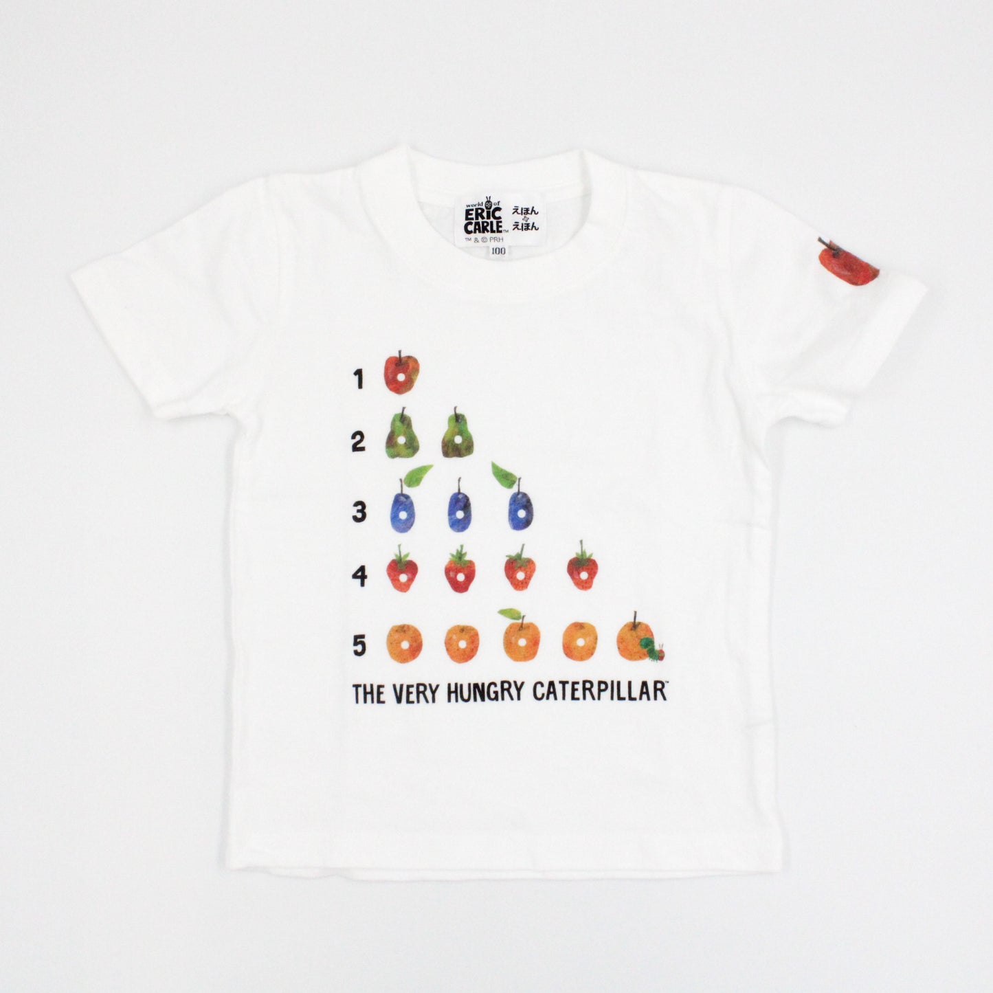 Tシャツ フルーツ1to5 ホワイト （キッズサイズ）