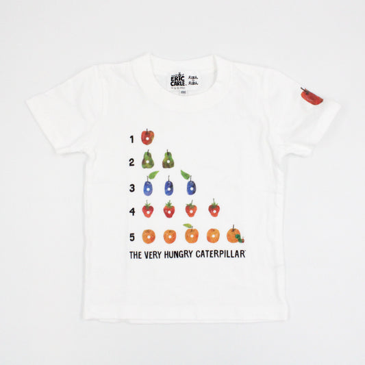 Tシャツ フルーツ1to5 ホワイト （キッズサイズ）