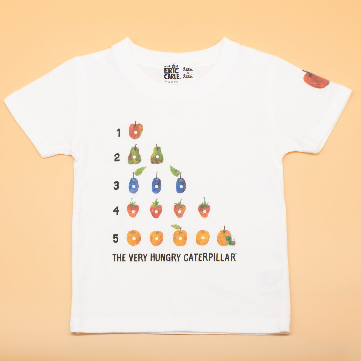 Tシャツ フルーツ1to5 ホワイト （キッズサイズ）