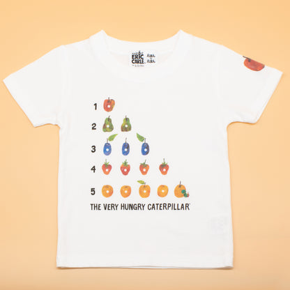 Tシャツ フルーツ1to5 ホワイト （キッズサイズ）