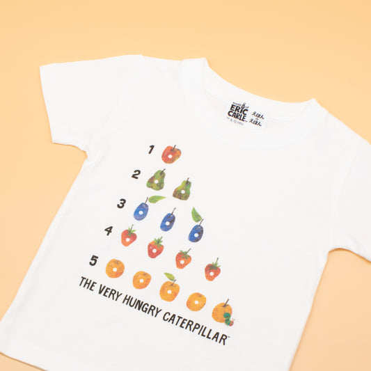 Tシャツ フルーツ1to5 ホワイト （キッズサイズ）