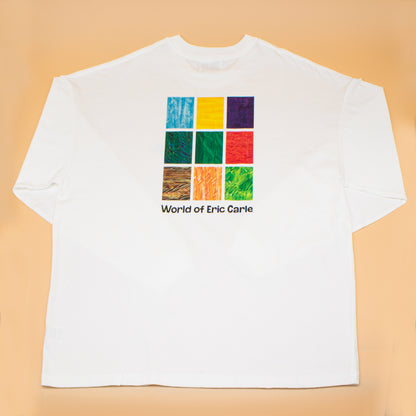 ビックシルエット ロングスリーブTシャツ 9ブロック ホワイト （大人サイズ）