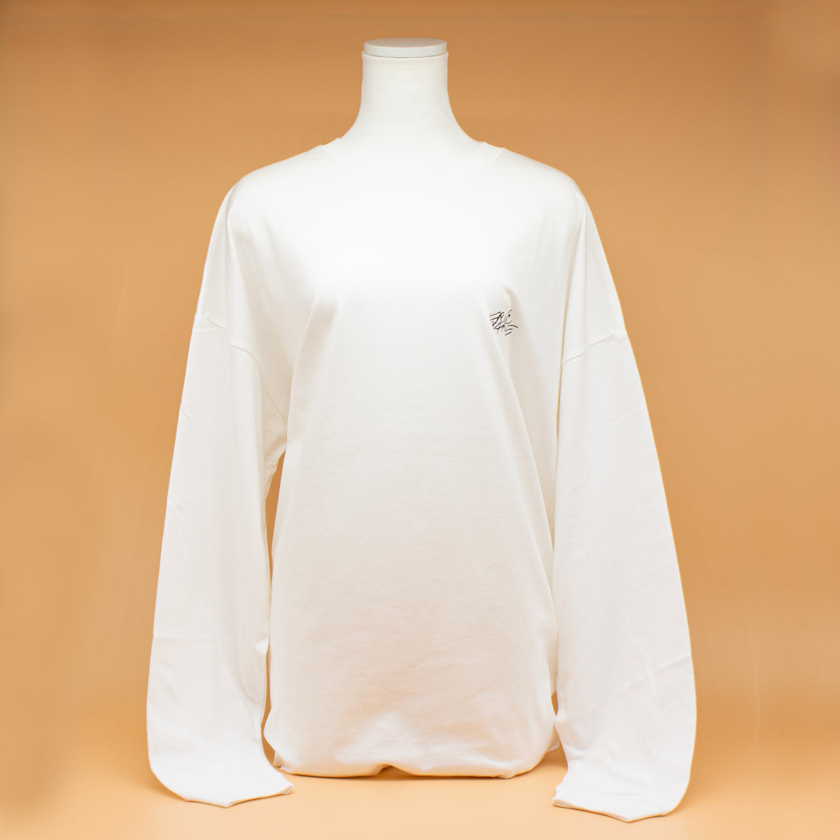 ビックシルエット ロングスリーブTシャツ 9ブロック ホワイト （大人サイズ）