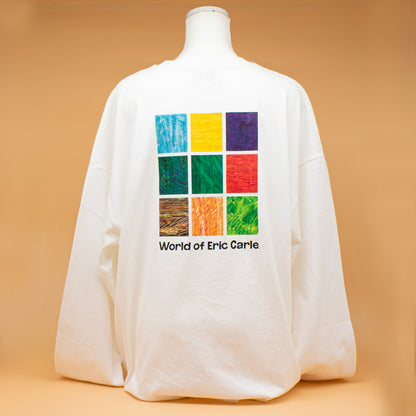 ビックシルエット ロングスリーブTシャツ 9ブロック ホワイト （大人サイズ）