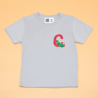 Tシャツ イニシャルC ライトグレー（キッズサイズ）