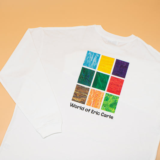 ビックシルエット ロングスリーブTシャツ 9ブロック ホワイト （大人サイズ）